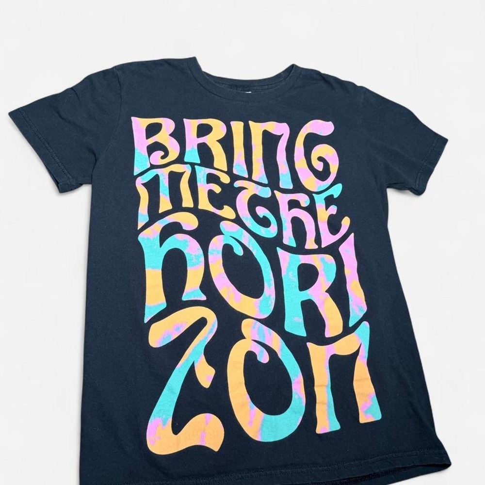 Bring Me The Horizon Graphic Tee Unisex XS Black Psychedelic Band Shirt